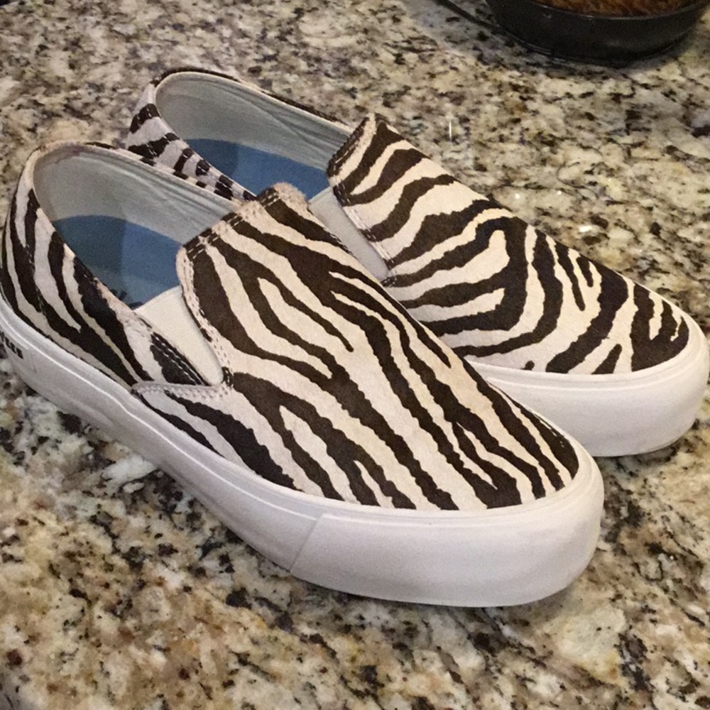 Zebra pony hair sneakers